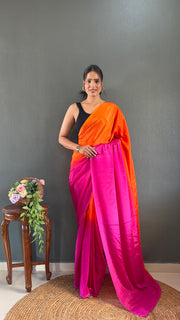 Ready to Wear Chinon Saree with Premium Satin Blouse