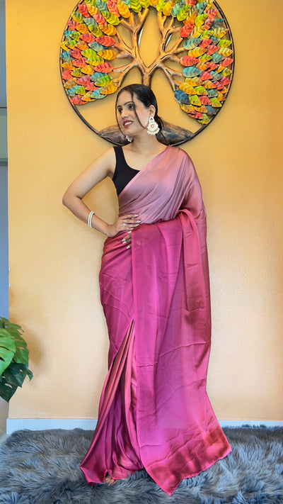 Beautiful Ready To Wear Rangoli Silk Printed Red Saree With Unstitched Blouse