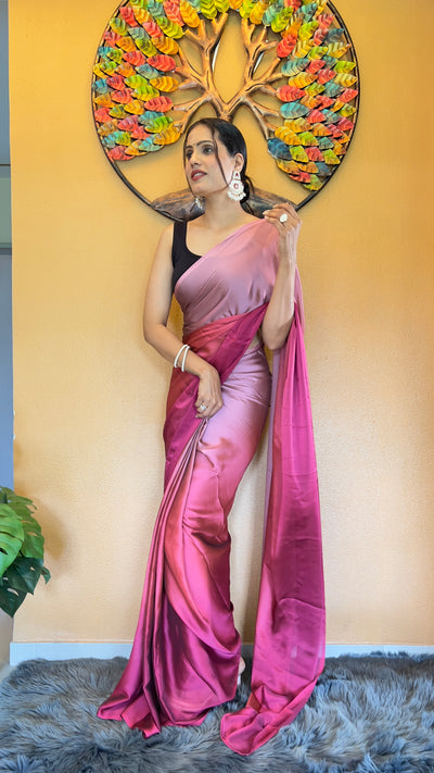 Beautiful Ready To Wear Rangoli Silk Printed Red Saree With Unstitched Blouse