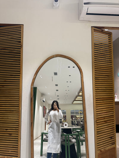 Beautiful White Chikankari Cotton Kurti