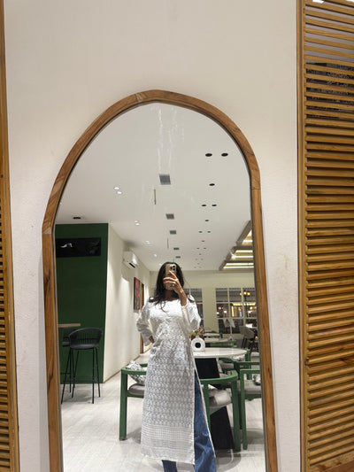 Beautiful White Chikankari Cotton Kurti