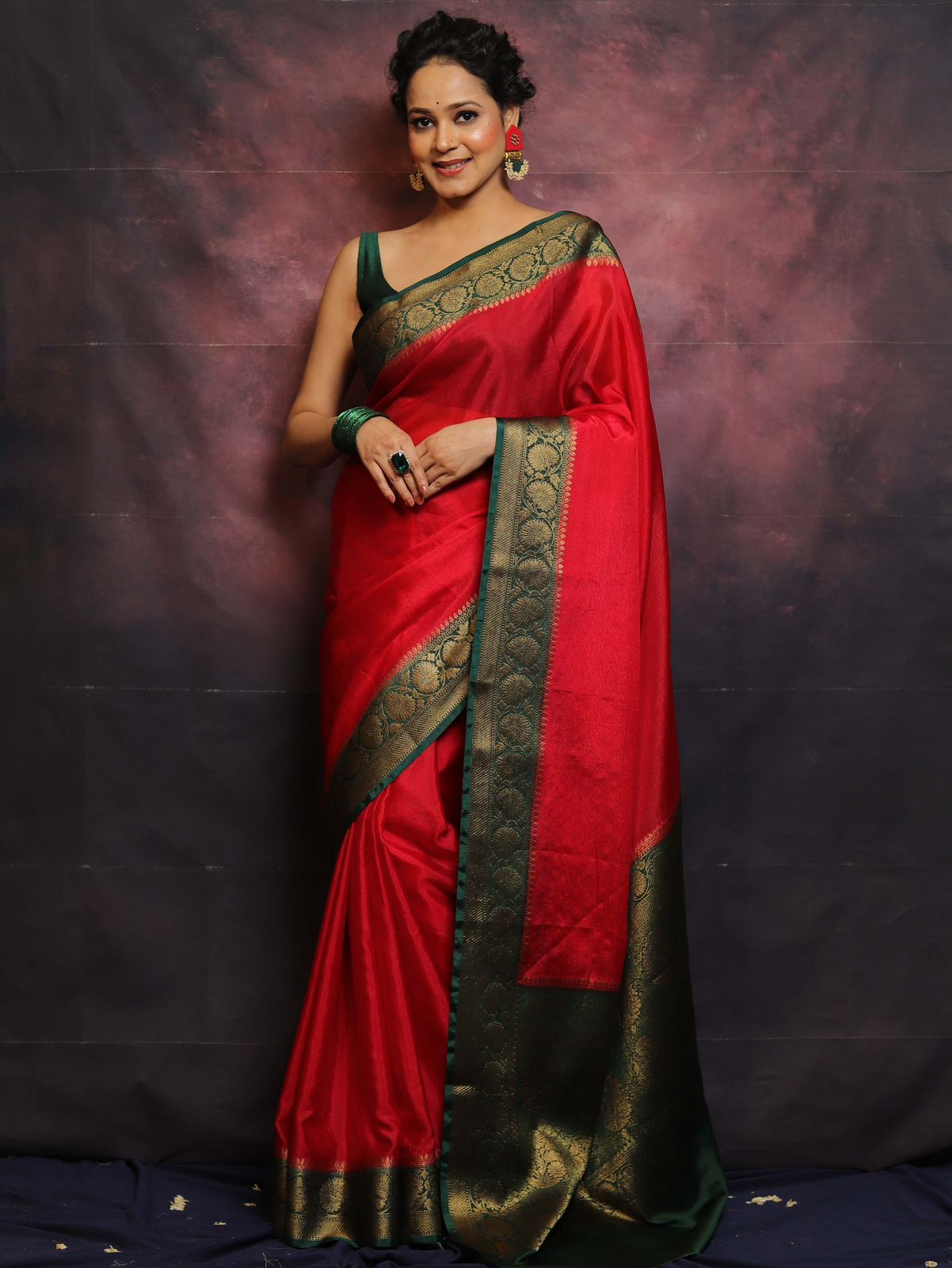 Elegant Soft Chinon Saree with Running Blouse