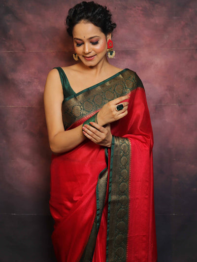 Elegant Soft Chinon Saree with Running Blouse