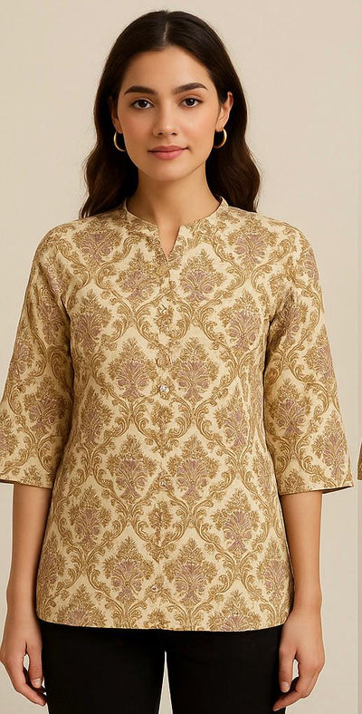 Brocade Print Kurti Top