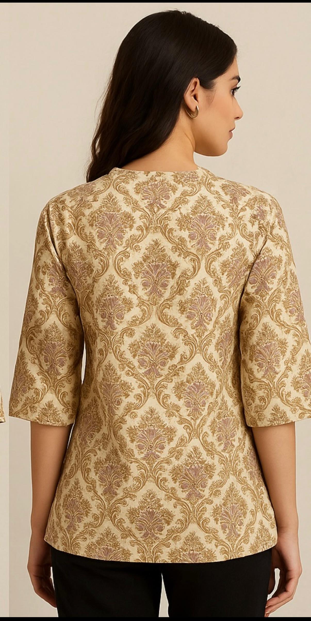 Brocade Print Kurti Top
