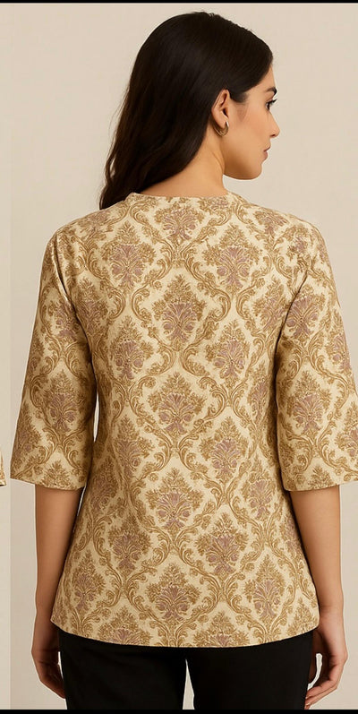 Brocade Print Kurti Top