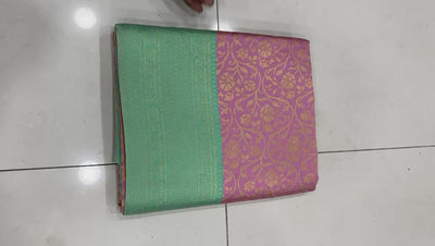 Beautiful Banarasi Tissues Silk Printed Saree With Tapeta Jaal Fancy Border & Unstitched Blouse